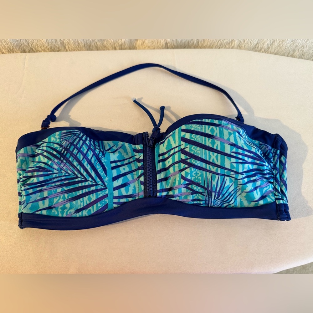 Adore Me Women's Landa Bikini Swimsuit Tribal Palms Print/Blue